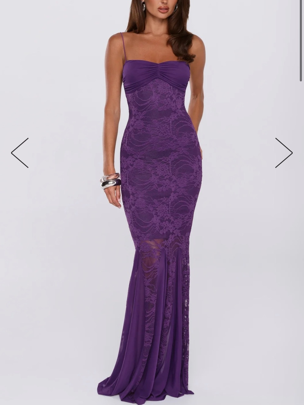Hello Molly Purple Lace Mermaid Maxi Dress